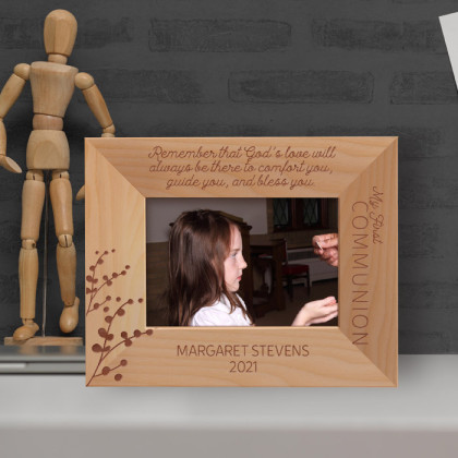 Remember That God's Love Will Always Be There To Comfort You Guide You And Bless You Personalized Wooden Frame-5" x 3 1/2" Brown Horizontal
