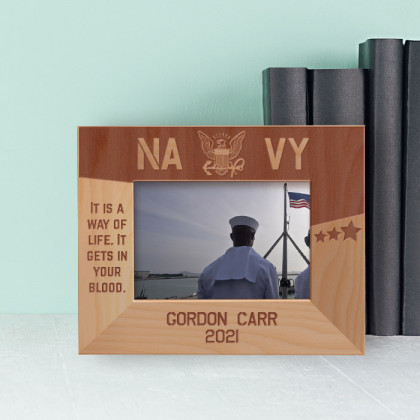 It Is A Way Of Life It Gets In Your Blood Personalized Wooden Frame-5" x 3 1/2" Brown Horizontal