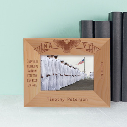 Only Our Individual Faith In Freedom Can Keep Us Free Personalized Wooden Frame-5" x 3 1/2" Brown HorizontalFreedom Is Never Free Personalized Wooden Frame-5" x 3 1/2" Brown Horizontal