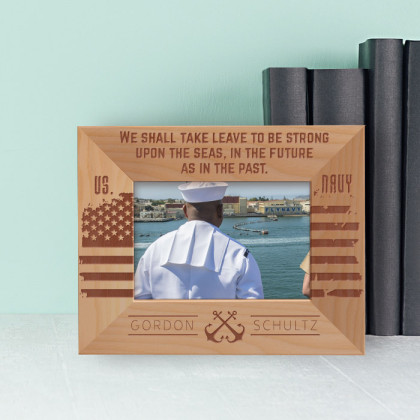 We Shall Take Leave To Be Strong Upon The Seas In The Future As In The Past Personalized Wooden Frame-5" x 3 1/2" Brown HorizontalFreedom Is Never Free Personalized Wooden Frame-5" x 3 1/2" Brown Horizontal