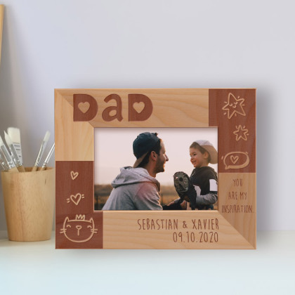 You Are My Inspiration Personalized Wooden Frame-5" x 3 1/2" Brown Horizontal