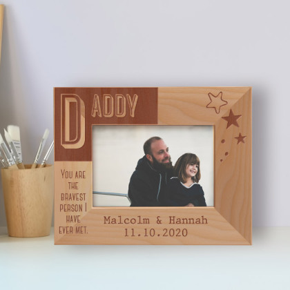 You Are The Bravest Person I Have Ever Met Personalized Wooden Frame-5" x 3 1/2" Brown Horizontal