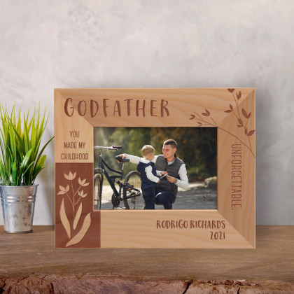 You Made My Childhood Unforgettable Personalized Wooden Frame-5" x 3 1/2" Brown Horizontal