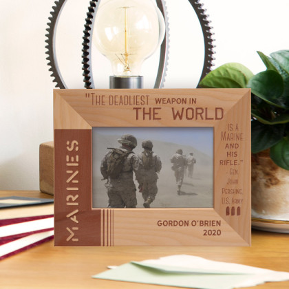 The Deadliest Weapon In The World Personalized Wooden Frame-5" x 3 1/2" Brown Horizontal