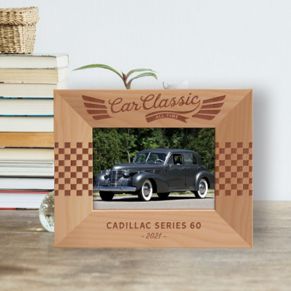 Car Classic Personalized Wooden Frame-5" x 3 1/2" Brown Horizontal