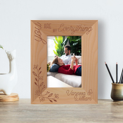 You Are My Everything Personalized Wooden Frame 3 1/2" x 5" Brown (Vertical)