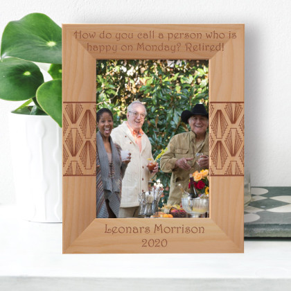 How Do You Call A Person Who Is Happy On Monday Personalized Wooden Frame 5" x 7" Brown (Vertical)