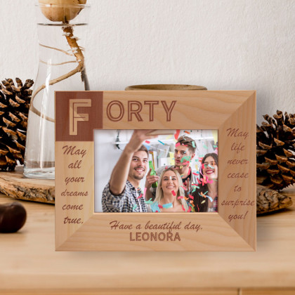 May All Your Dreams Come True Personalized Wooden Frame-5" x 3 1/2" Brown Horizontal
