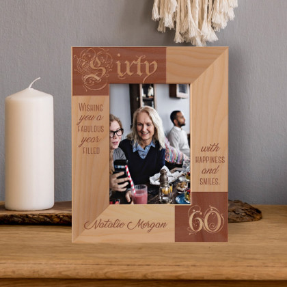 Wishing You A Fabulous Year Personalized Wooden Frame 3 1/2" x 5" Brown (Vertical)