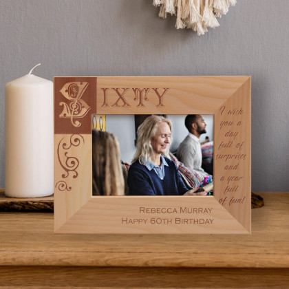 I Wish You A Day Full Of Surprises And A Year Full Of Fun Personalized Wooden Frame-5" x 3 1/2" Brown Horizontal
