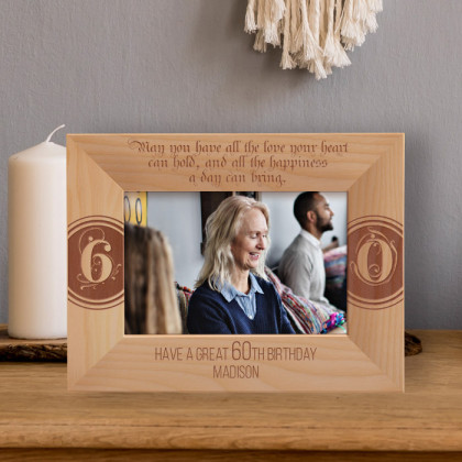 May You Have All The Love Your Heart Can Hold Personalized Wooden Frame-6" x 4" Brown Horizontal