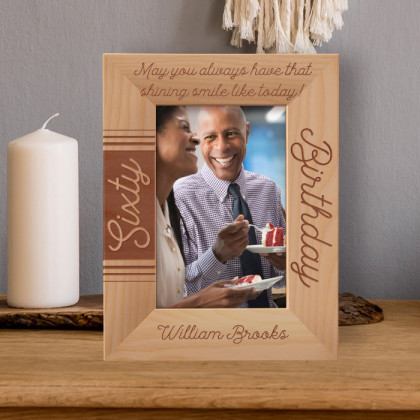 May You Always Have That Shining Smile Like Today Personalized Wooden Frame 4" x 6" Brown (Vertical)
