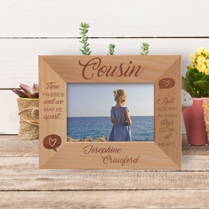 Time Passes And We May Be Apart Personalized Wooden Frame-5" x 3 1/2" Brown Horizontal