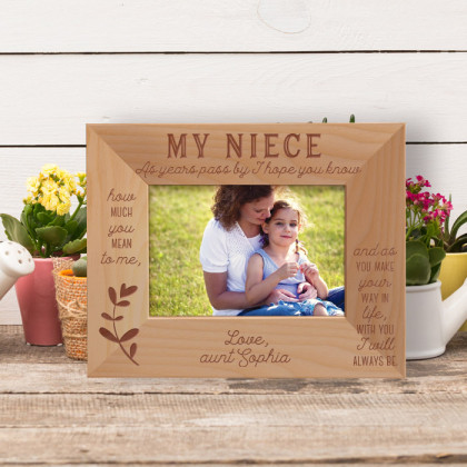 My Niece Personalized Wooden Frame-5" x 3 1/2" Brown Horizontal