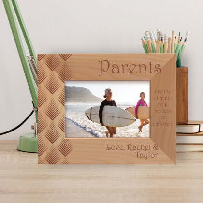 Parents Are The Ultimate Role Models For Children Personalized Wooden Frame-5" x 3 1/2" Brown Horizontal