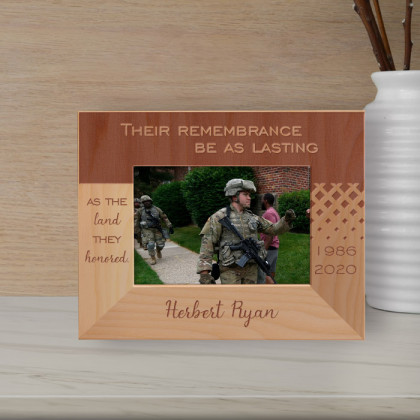 Their Remembrance Be As Lasting Personalized Wooden Frame-5" x 3 1/2" Brown Horizontal