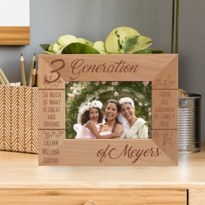So Much Of What Is Great Has Sprung From The Closeness Of Family Ties Personalized Wooden Frame-5" x 3 1/2" Brown Horizontal