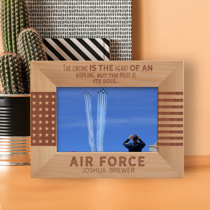 The Engine Is The Heart Of An Airplane, But The Pilot Is Its Soul Personalized Wooden Frame-6" x 4" Brown Horizontal