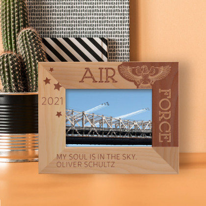 My Soul Is In The Sky Personalized Wooden Frame-5" x 3 1/2" Brown Horizontal