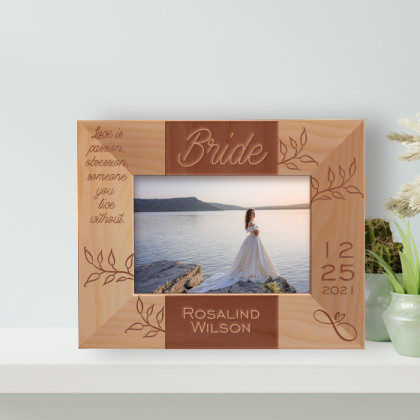 Love Is Passion, Someone You Live Without Personalized Wooden Frame-5" x 3 1/2" Brown Horizontal