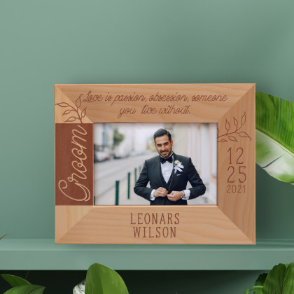 Love Is Passion, Obsession, Someone You Live Without Personalized Wooden Frame-5" x 3 1/2" Brown Horizontal