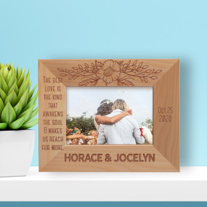 Wedding From My Dreams Personalized Wooden Frame-5" x 3 1/2" Brown Horizontal