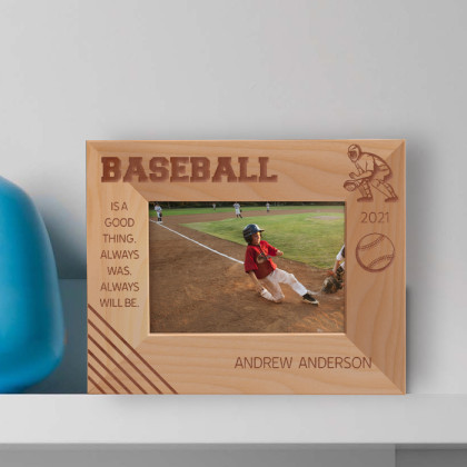 Is A Good Thing Always Was Always Will Be Personalized Wooden Frame-5" x 3 1/2" Brown Horizontal