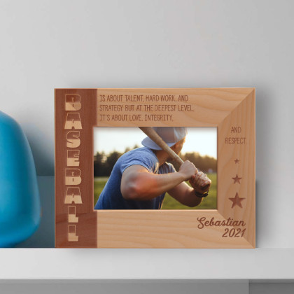 Is About Talent Hard Work And Strategy But At The Deepest Level It's About Love Integrity And Respect Personalized Wooden Frame-5" x 3 1/2" Brown Horizontal