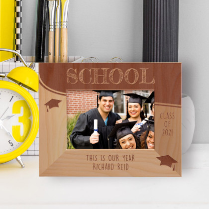 Graduation This Is Our Year Personalized Wooden Frame-5" x 3 1/2" Brown Horizontal