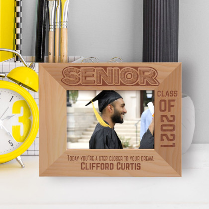 Graduation Today You're A Step Closer To Your Dream Personalized Wooden Frame-5" x 3 1/2" Brown Horizontal