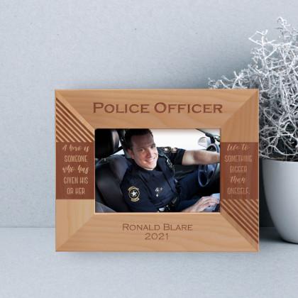 A Hero Is Someone Who Has Given His Or Her Life Personalized Wooden Frame-5" x 3 1/2" Brown Horizontal