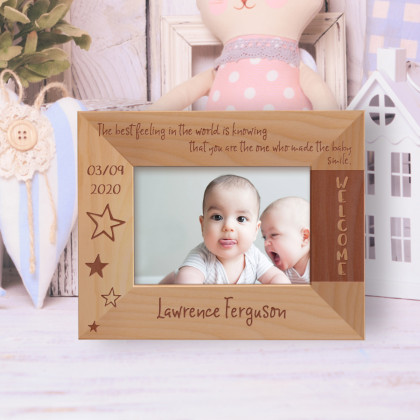 The Best Feeling In The World Personalized Wooden Frame-5" x 3 1/2" Brown Horizontal-5" x 3 1/2" Brown Horizontal