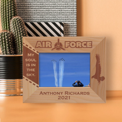 My Soul Is In The Sky Personalized Wooden Frame-5" x 3 1/2" Brown Horizontal