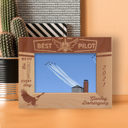 We Do The Impossible Every Day Personalized Wooden Frame-6" x 4" Brown Horizontal