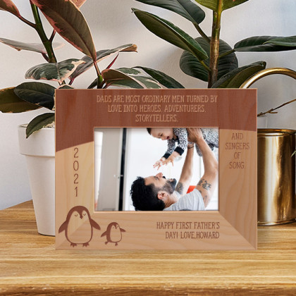 Dads Are Most Ordinary Men Turned By Love Into Heroes Adventurers Storytellers Personalized Wooden Frame-5" x 3 1/2" Brown Horizontal