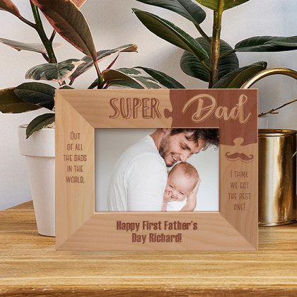 Out Of All The Dads In The World I Think We Got The Best One Personalized Wooden Frame-5" x 3 1/2" Brown Horizontal