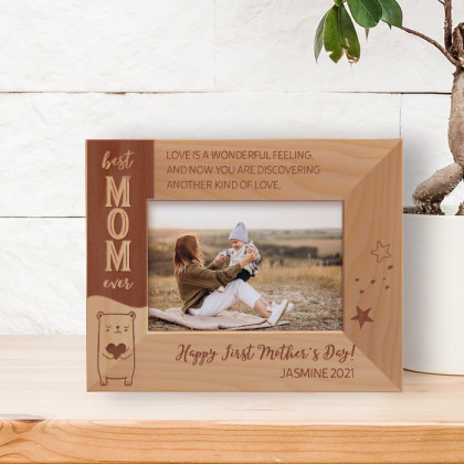 Love Is A Wonderful Feeling And Now You Are Discovering Another Kind Of Love Personalized Wooden Frame-5" x 3 1/2" Brown Horizontal