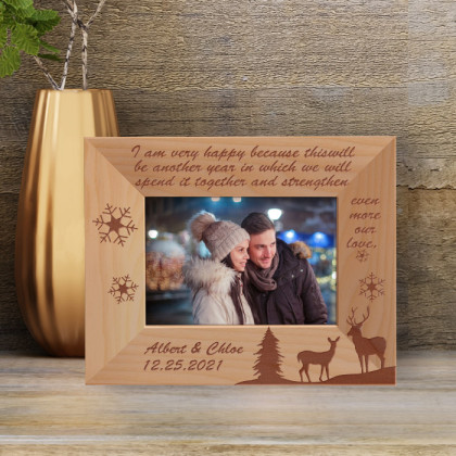I Am Very Happy Personalized Wooden Frame-5" x 3 1/2" Brown Horizontal