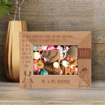 The Most Important Thing For This Christmas Eve Personalized Wooden Frame-5" x 3 1/2" Brown Horizontal