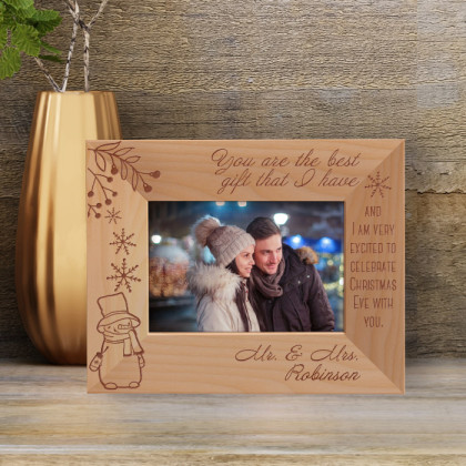 You Are The Best Gift That I Have Personalized Wooden Frame-5" x 3 1/2" Brown Horizontal