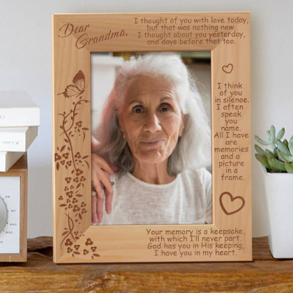 I Remember You Dear Grandma Personalized Wooden Picture Frame 5" x 7" Finished