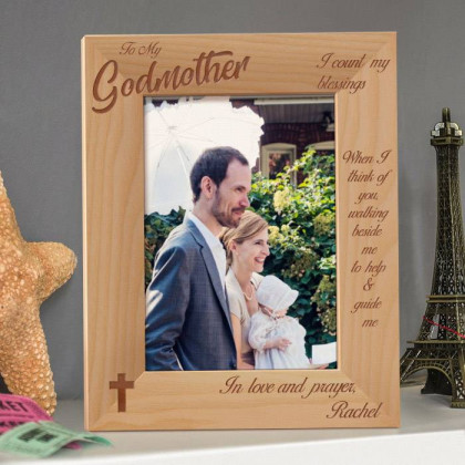 My Godmother Personalized Wooden Picture Frame 5" x 7" Finished (Frames)