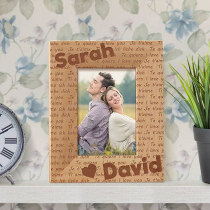 Couples I love You Personalized Wooden Picture Frame 3 1/2" x 5" Finished