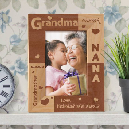 Grandma’s Love Personalized Wooden Picture Frame 4" x 6" Finished