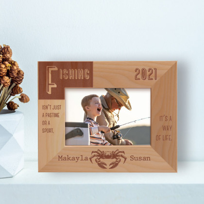 Fishing Isn't Just A Pastime Or A Sport Personalized Wooden Frame-5" x 3 1/2" Brown Horizontal