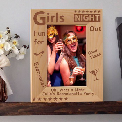 Girls' Night Out Personalized Wooden Picture Frame 4" x 6" Finished (Frames)