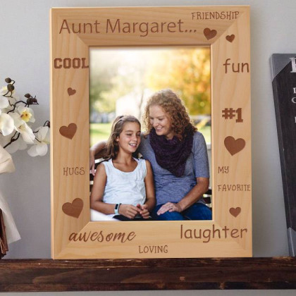Aunt's Friendship Personalized Wooden Picture Frame 5" x 7" Finished (Frames)