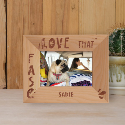 Love That Fase Personalized Wooden Frame-5" x 3 1/2" Brown Horizontal