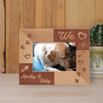 We Personalized Wooden Frame-5" x 3 1/2" Brown Horizontal