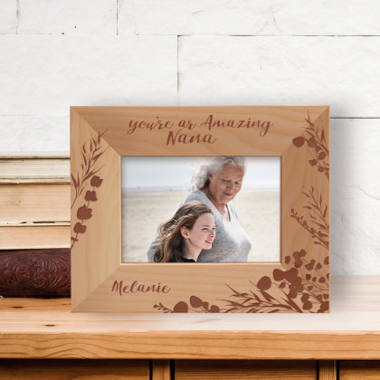 You're An Amazing Nana Personalized Wooden Frame-5" x 3 1/2" Brown Horizontal